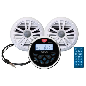 BossAudio Ensemble de récepteur audio avec haut-parleur blanc